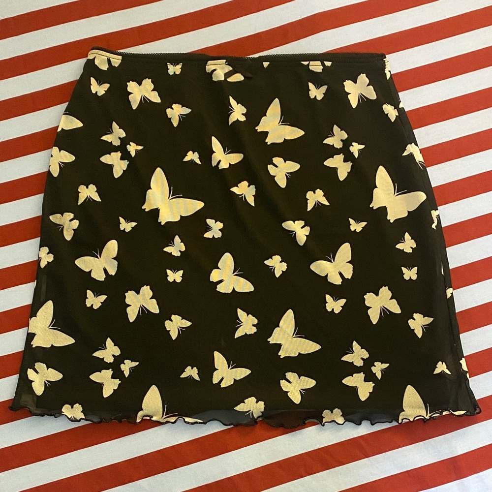 Wild Fable Butterfly Print Black/White Skirt